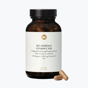 Органічна Ацерола C 200 від Sunday Natural – потужне джерело вітаміну C для иммунитета | Bio Acerola Vitamin C 200 | 90 капсул