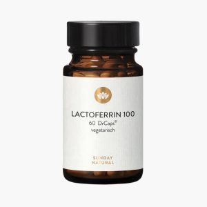 Лактоферін, 100 мг від Sunday Natural – підтримка імунітету та балансу заліза | Lactoferrin | 60 капсул