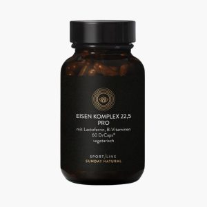 Залізо з вітаміном С та іншими кофакторами від Sunday Natural | Eisen Komplex Pro 22,5mg | 60 капсул