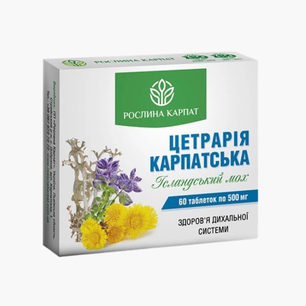 Цетрарія Карпатська від Растение Карпат: помічник при запаленні верхніх дихальних шляхів