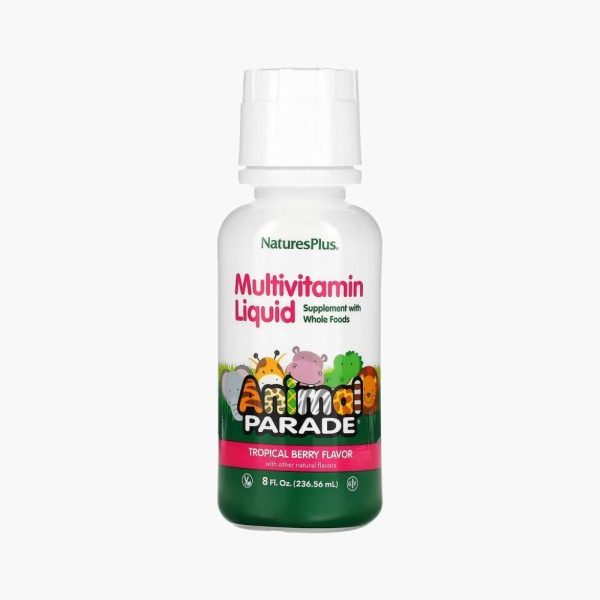 Мультивітаміни для дітей | NaturesPlus Animal Parade Multivitamin Liquid, Tropical Berry 236.56 ml
