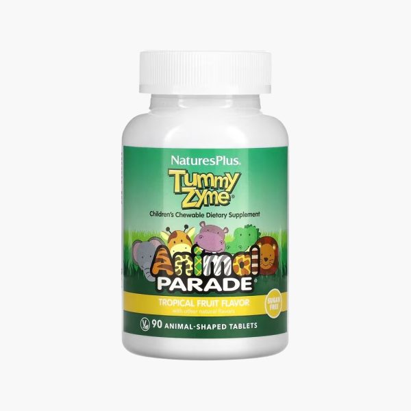 Ферменты для детей | NaturesPlus Animal Parade Tummy Zyme Tropical Fruit | 90 таблеток