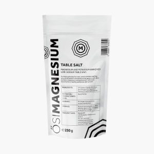 Харчова сіль з магнієм з пониженим вмістом натрію | Magnesium Enriched Low-Sodium Table Salt Bionet | 250 g
