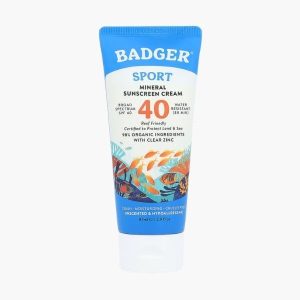 Крем сонцезахисний Sport Mineral Sunscreen Cream SPF 40 — надійний захист для активного відпочинку | Badger | 87 мл (2,9 рідк. унції)